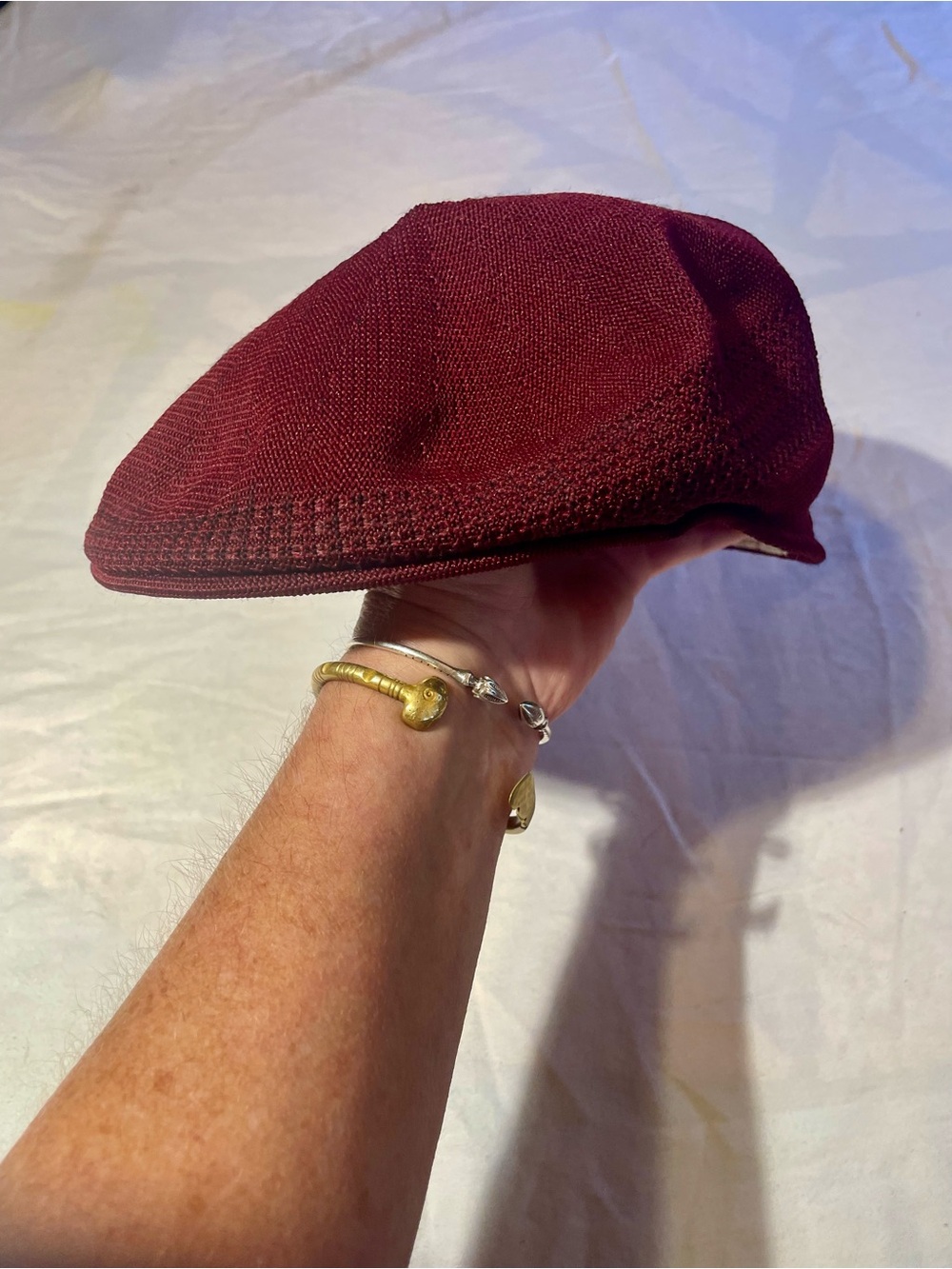 Burgundy Knit Driver Cap - Classic Flat Hat